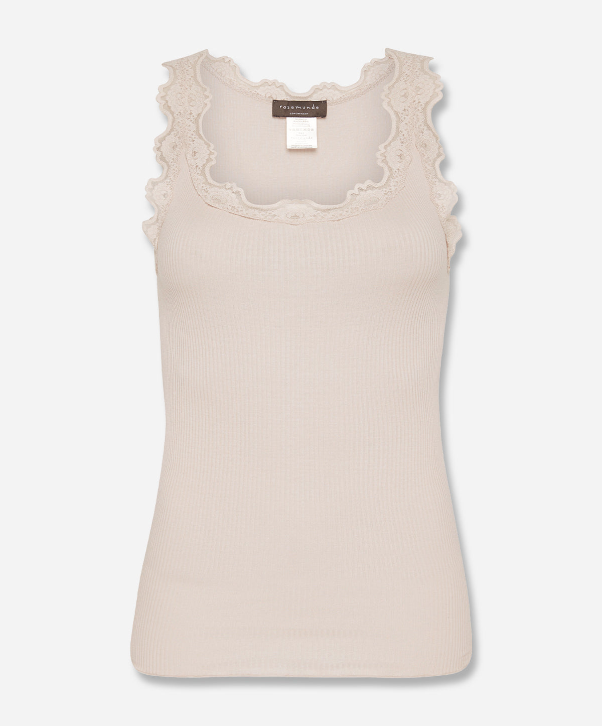 Babette Silk Sleeveless U-Neck Lace Top