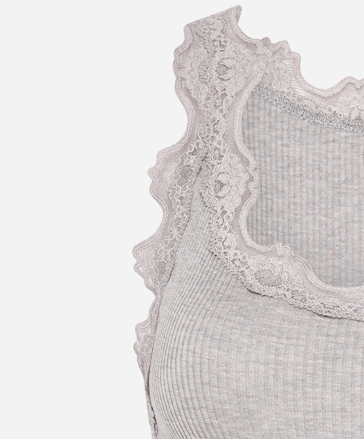 Babette Silk Sleeveless U-Neck Lace Top