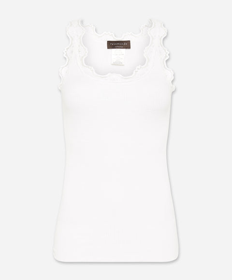 Babette Silk Sleeveless U-Neck Lace Top