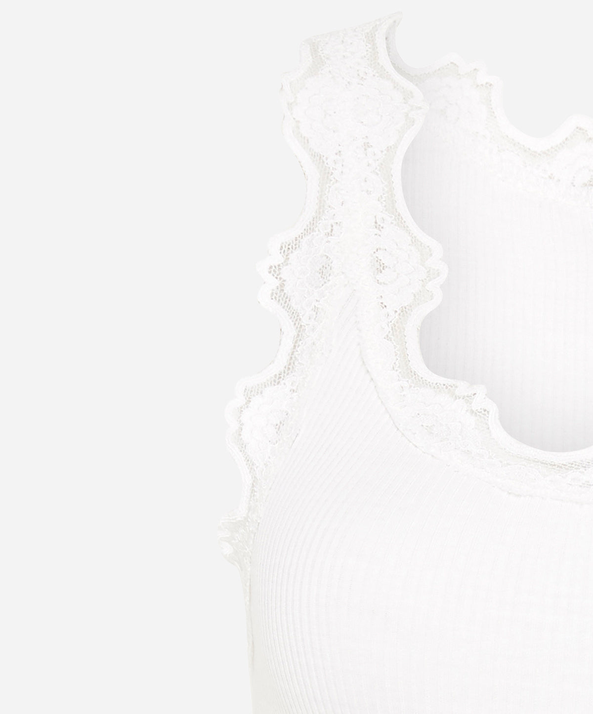 Babette Silk Sleeveless U-Neck Lace Top