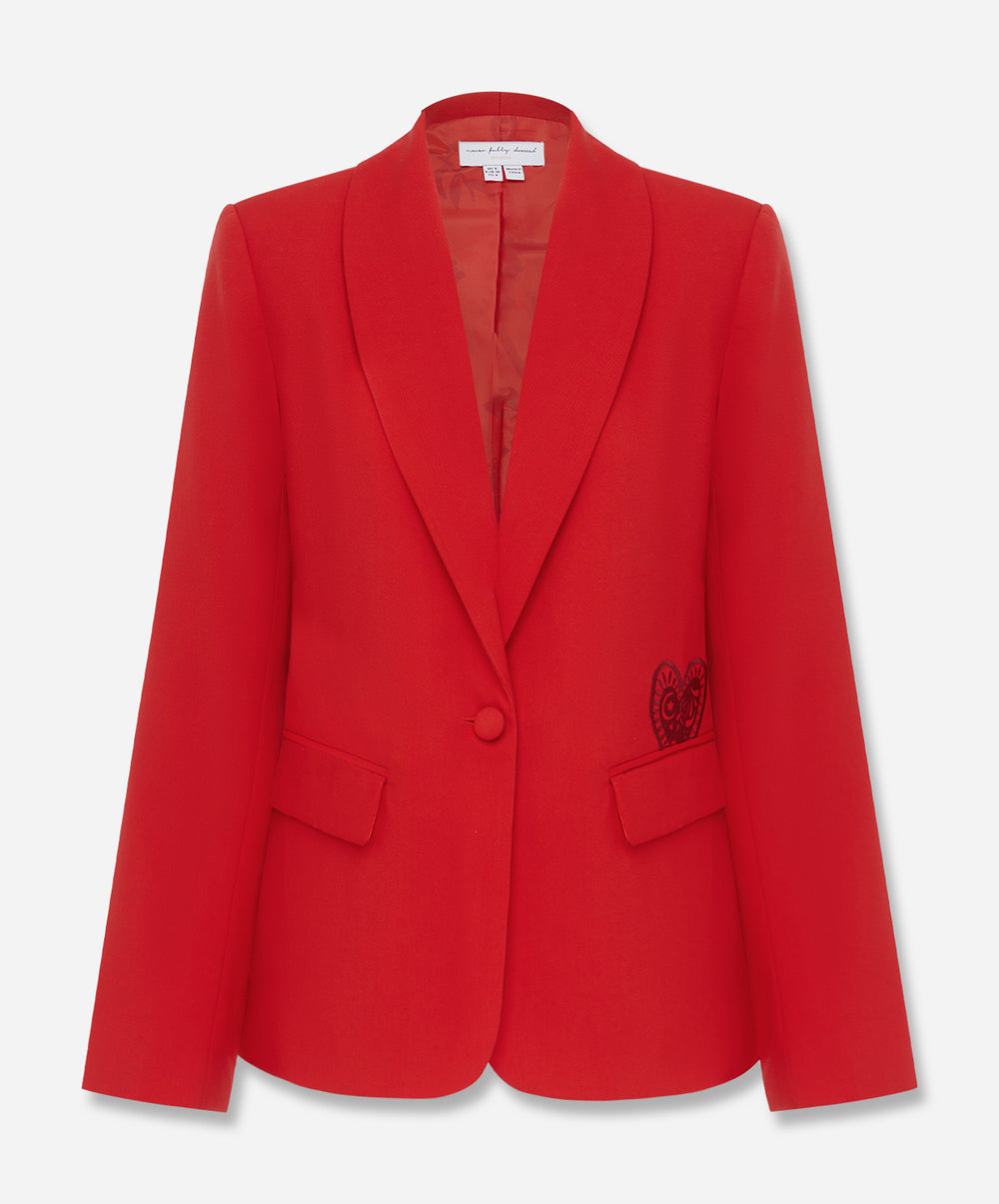 Red Sundazed Romance Blazer