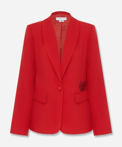 Red Sundazed Romance Blazer