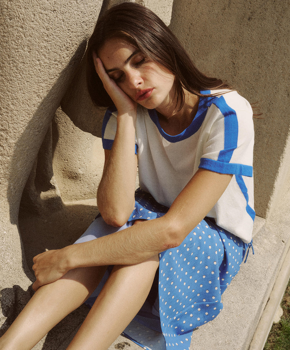 Rania Contrast Knit Tee