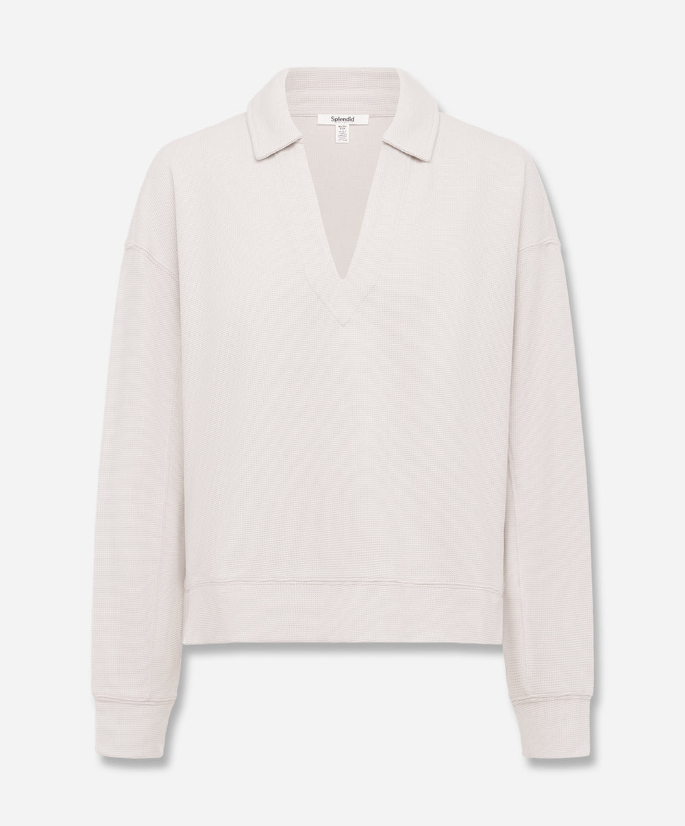Waffle Scuba Polo Sweatshirt