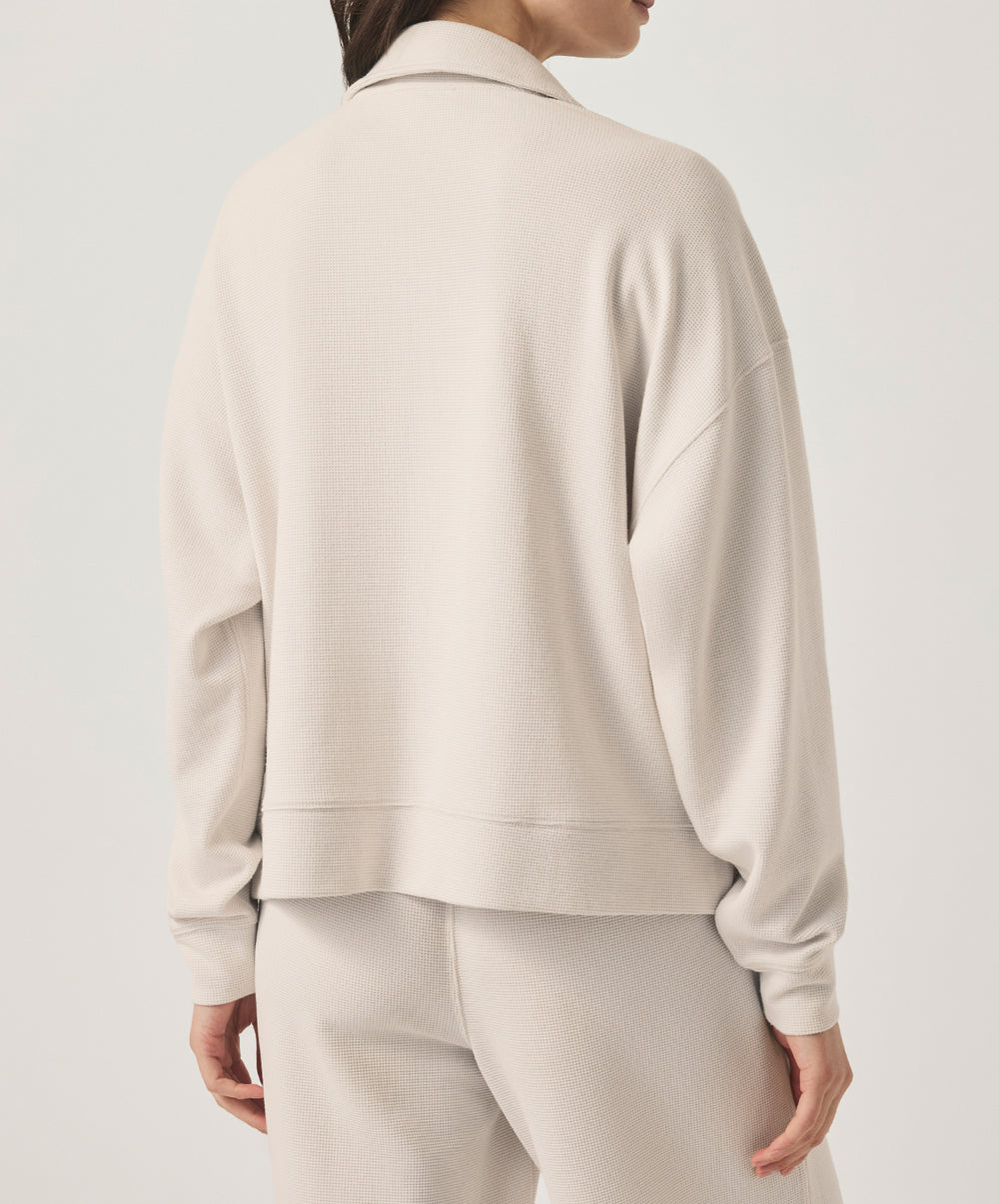 Waffle Scuba Polo Sweatshirt