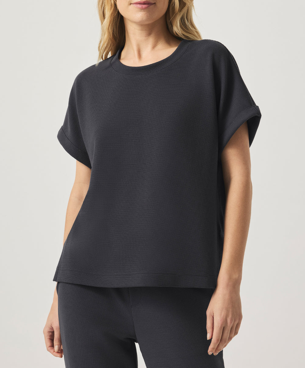 Waffle Scuba Short Sleeve Sweatshirt