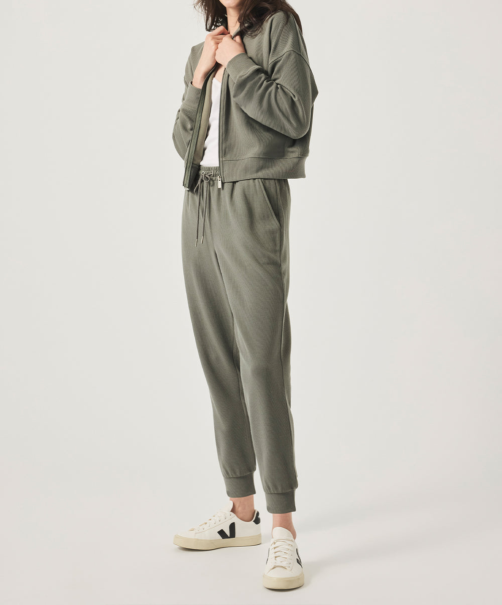 Waffle Scuba Zip-Up Pullover