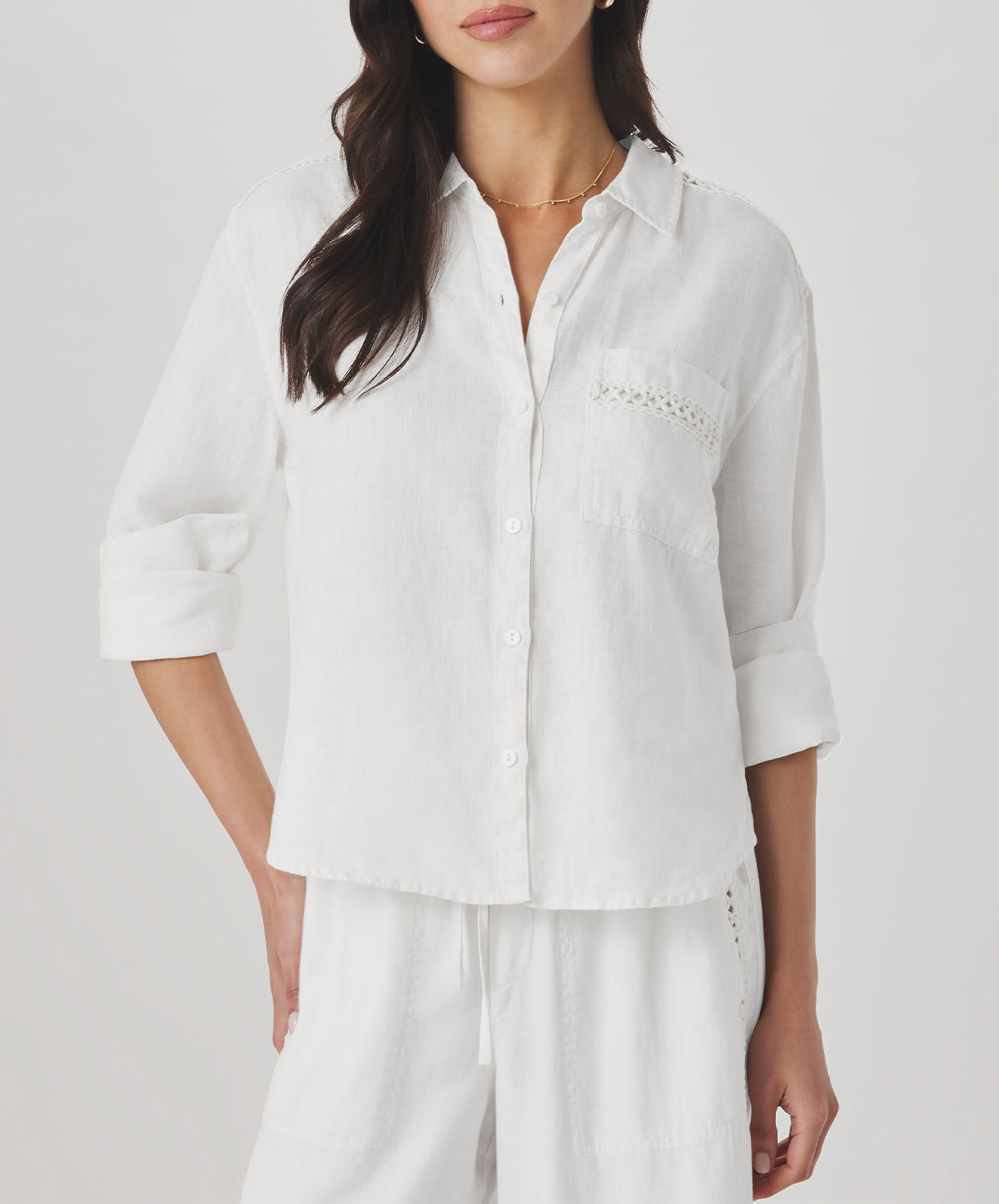 Stella Linen Trim Button Down