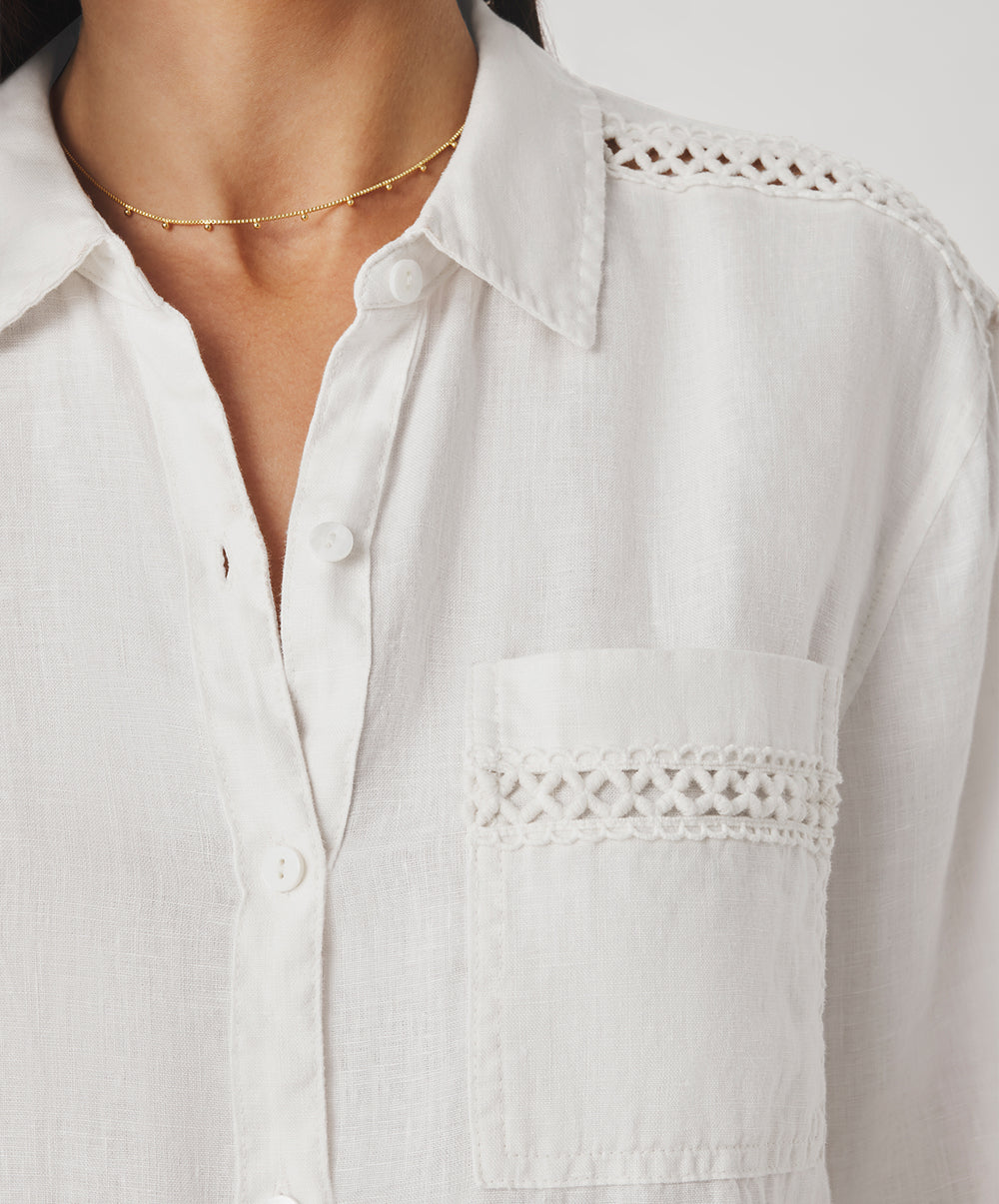 Stella Linen Trim Button Down
