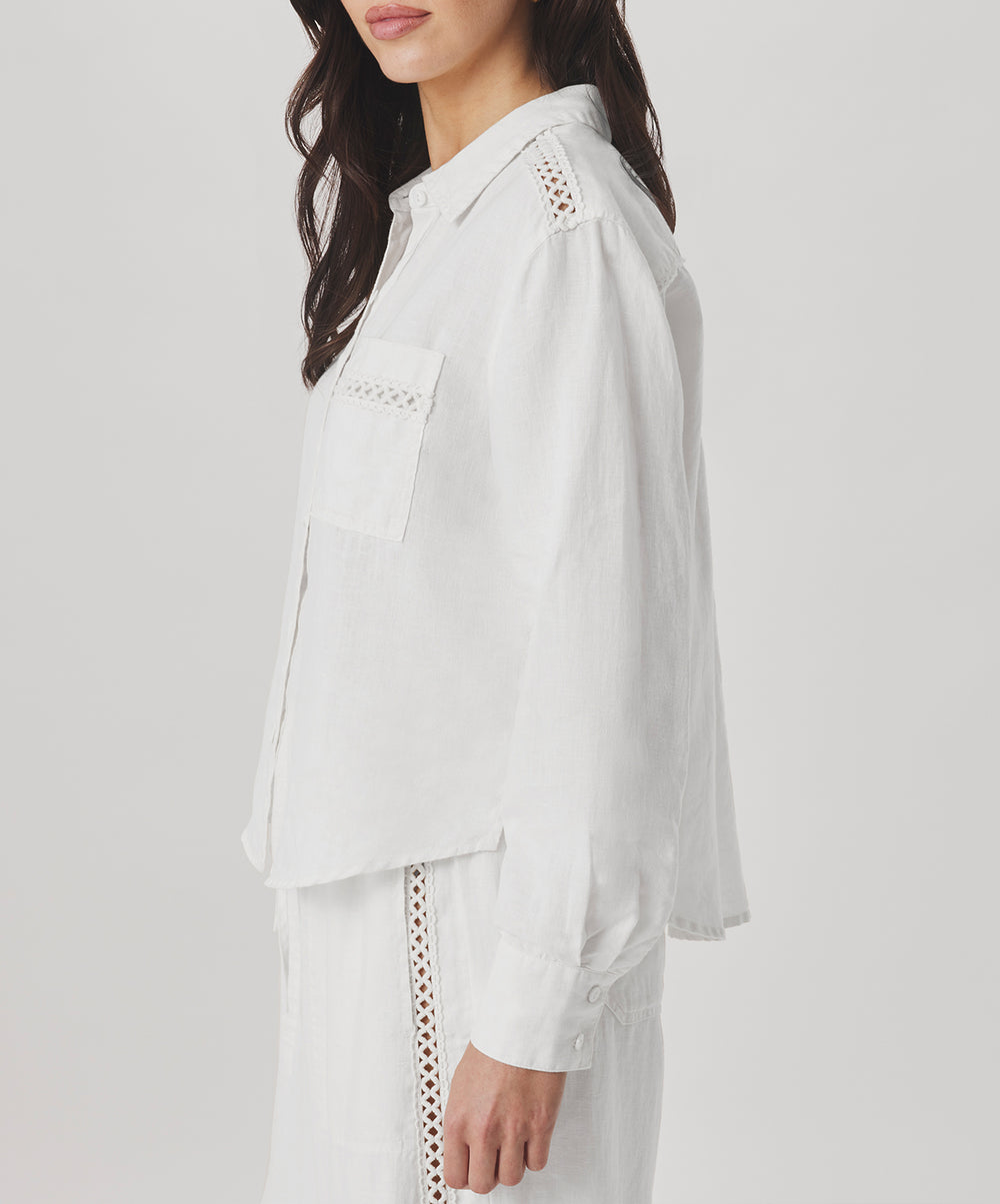Stella Linen Trim Button Down