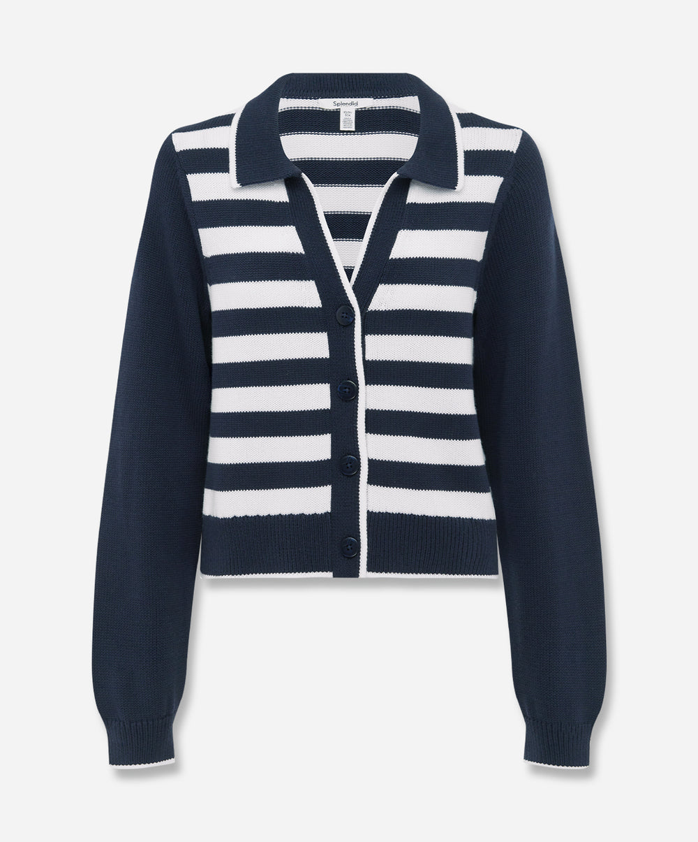 Nicolette Stripe Polo Sweater
