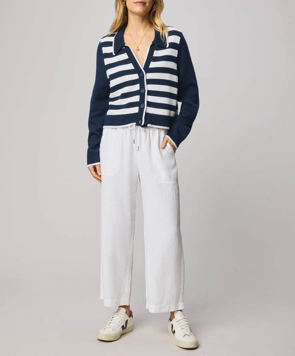 Nicolette Stripe Polo Sweater