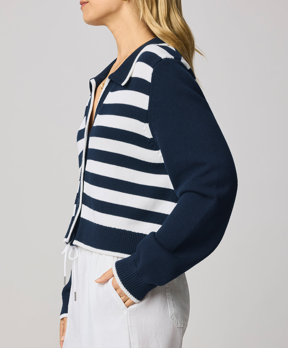 Nicolette Stripe Polo Sweater