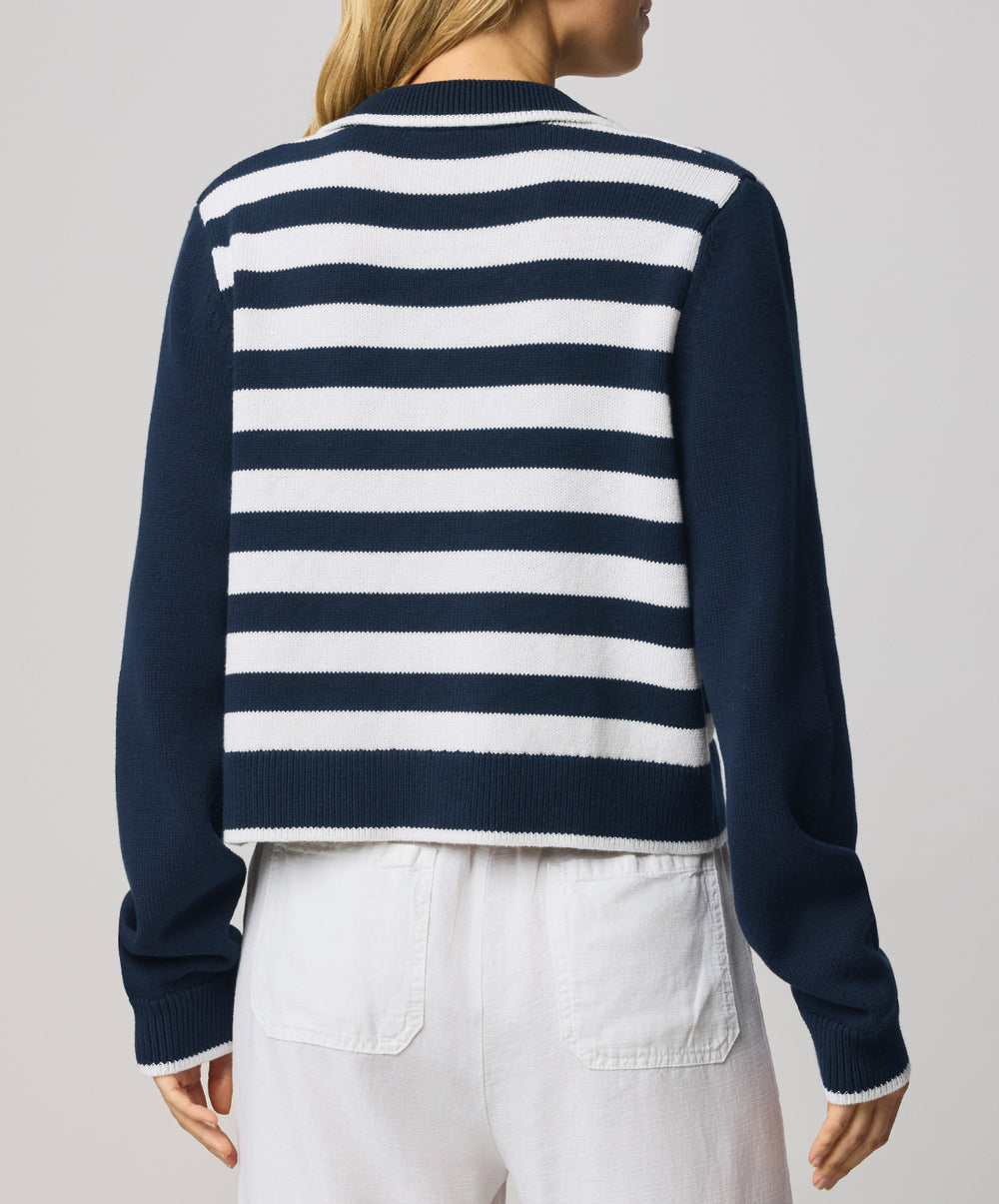 Nicolette Stripe Polo Sweater