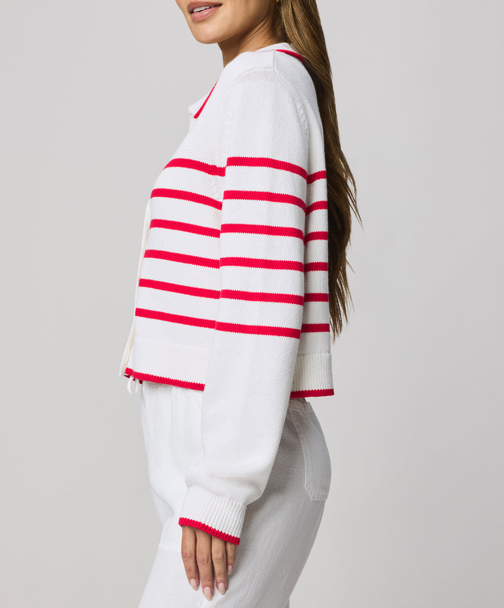 Nicolette Stripe Polo Sweater
