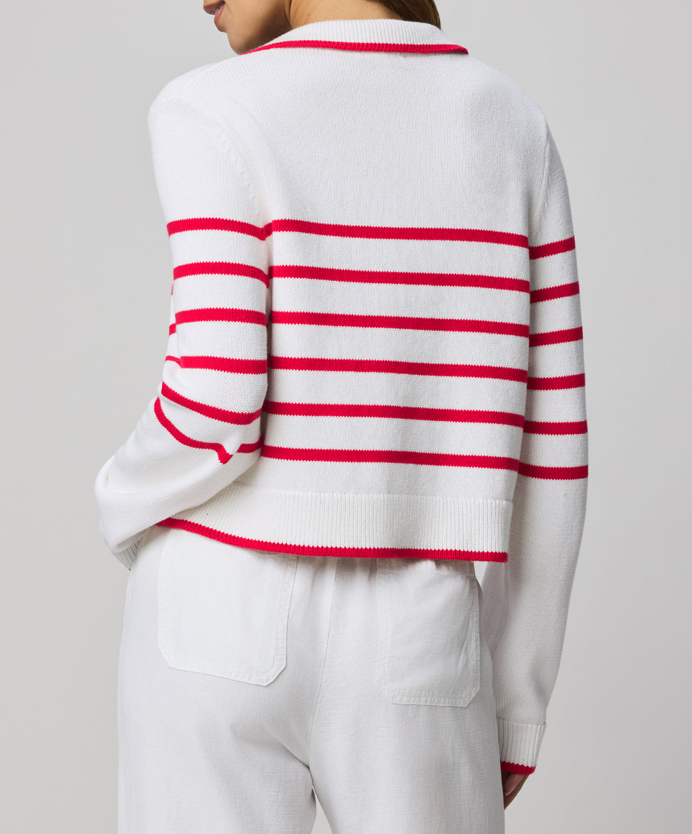 Nicolette Stripe Polo Sweater