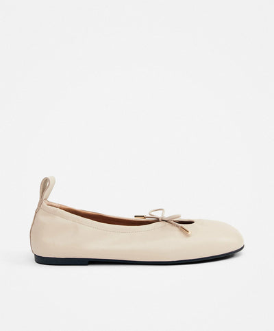 Rosalind Cream Leather Ballet Flats