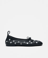Load image into Gallery viewer, Rosalind All Studs Black Leather Ballet Flats