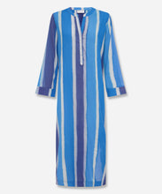 Load image into Gallery viewer, Moroccan Stripe Blue Bazaar Stripe Dress