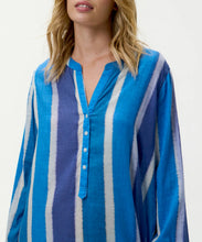Load image into Gallery viewer, Moroccan Stripe Blue Bazaar Stripe Dress