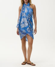 Load image into Gallery viewer, Moroccan Foil Blue Sarong