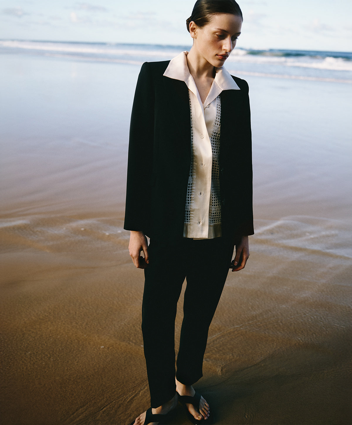 Cotton Grid Grandpa Shirt
