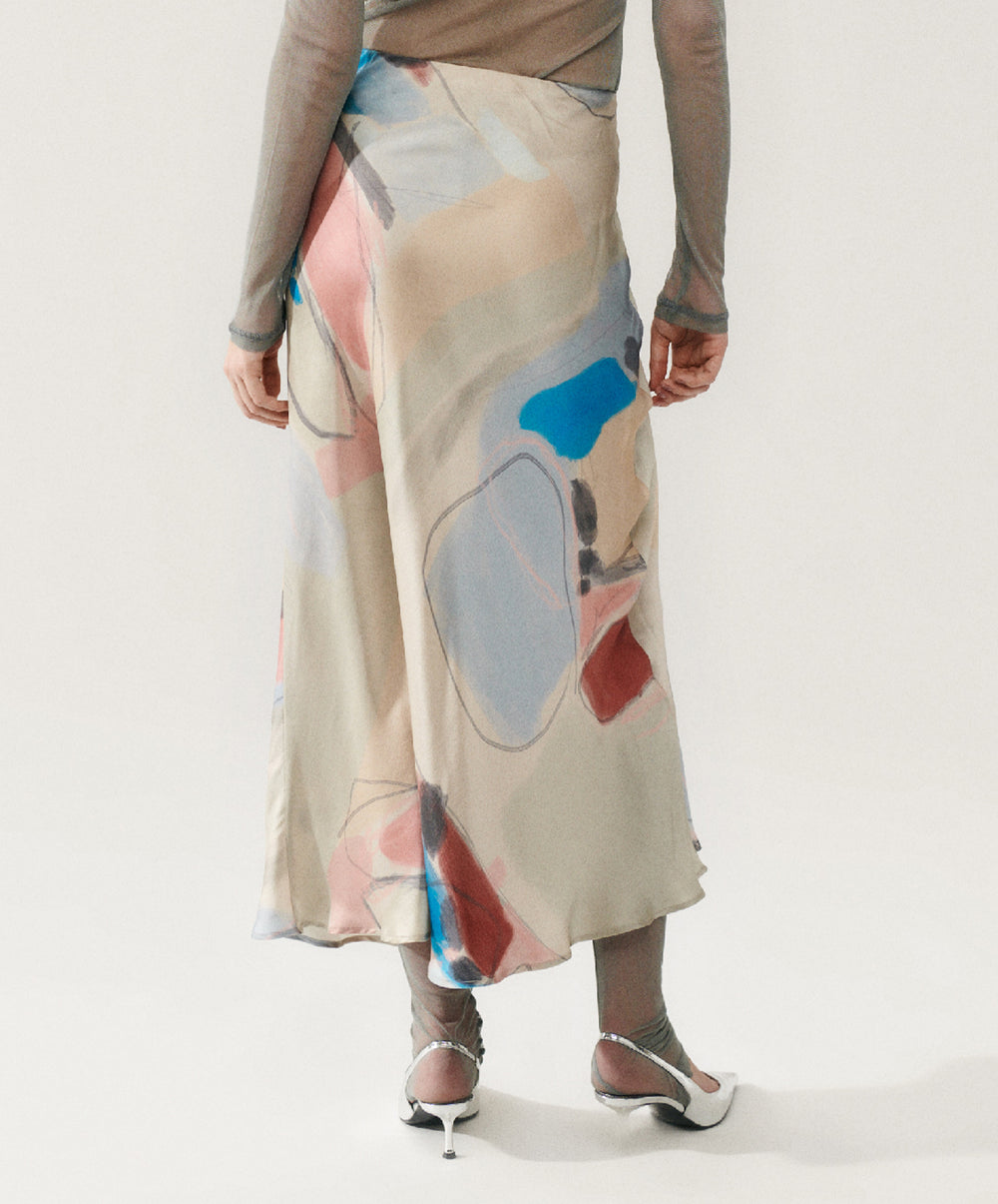 Long Bias Cut Skirt