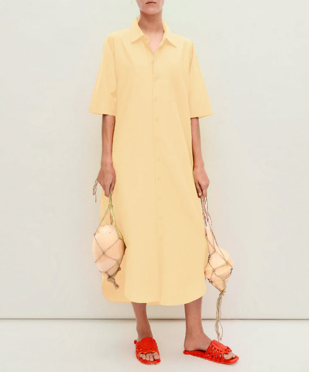 Short Sleeve Boyfriend Shirt Dress