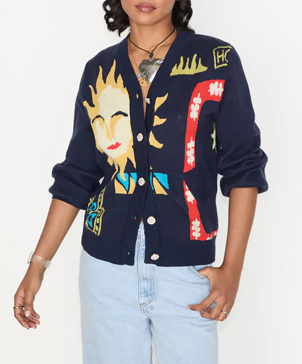 Navy Sundazed Summer Bomber