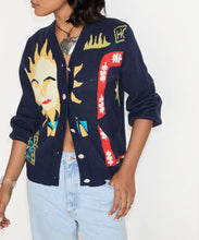 Load image into Gallery viewer, Navy Sundazed Summer Bomber