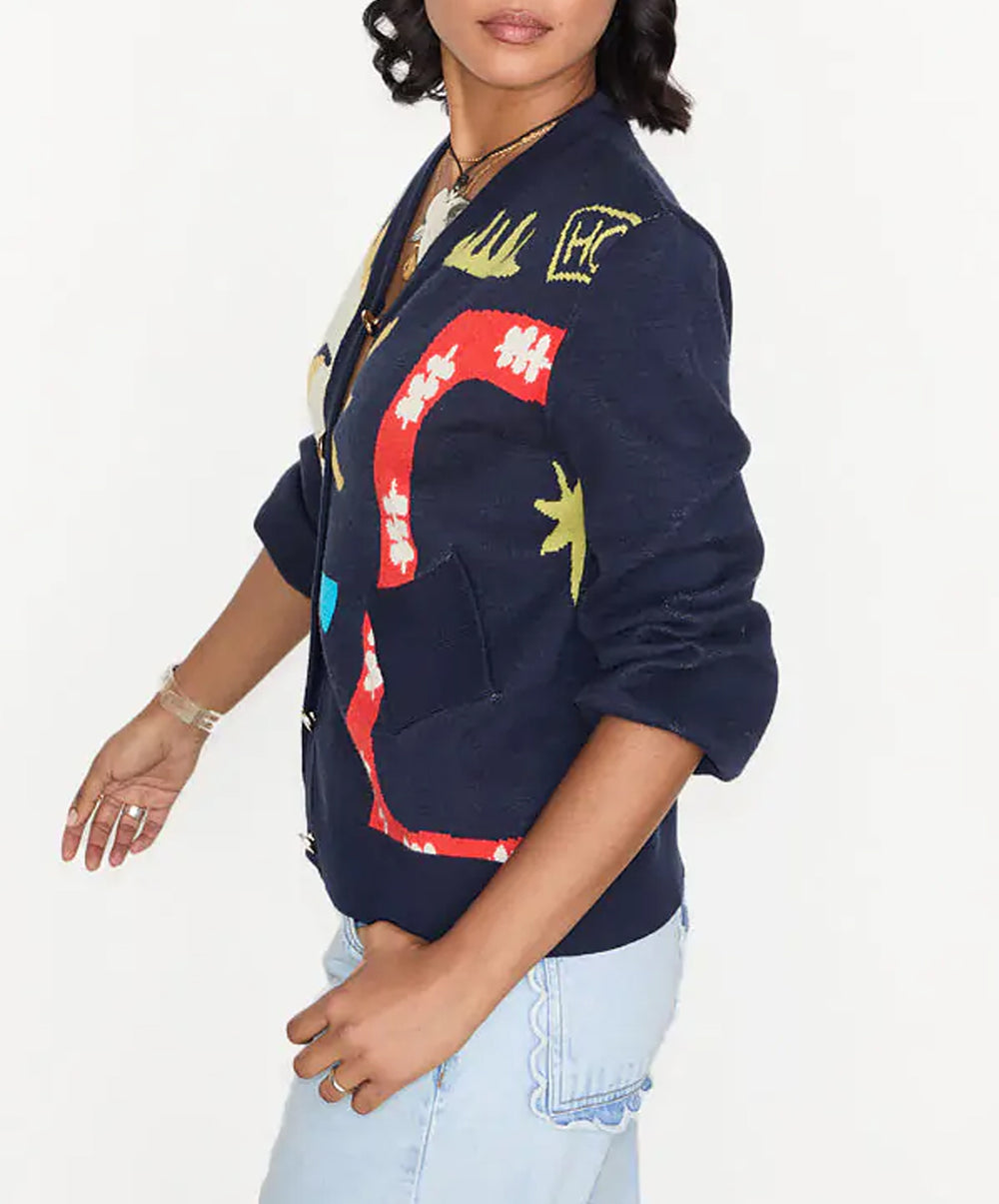 Navy Sundazed Summer Bomber