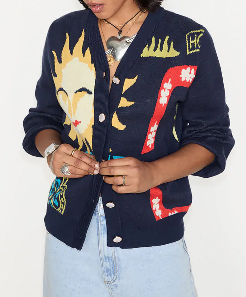 Navy Sundazed Summer Bomber