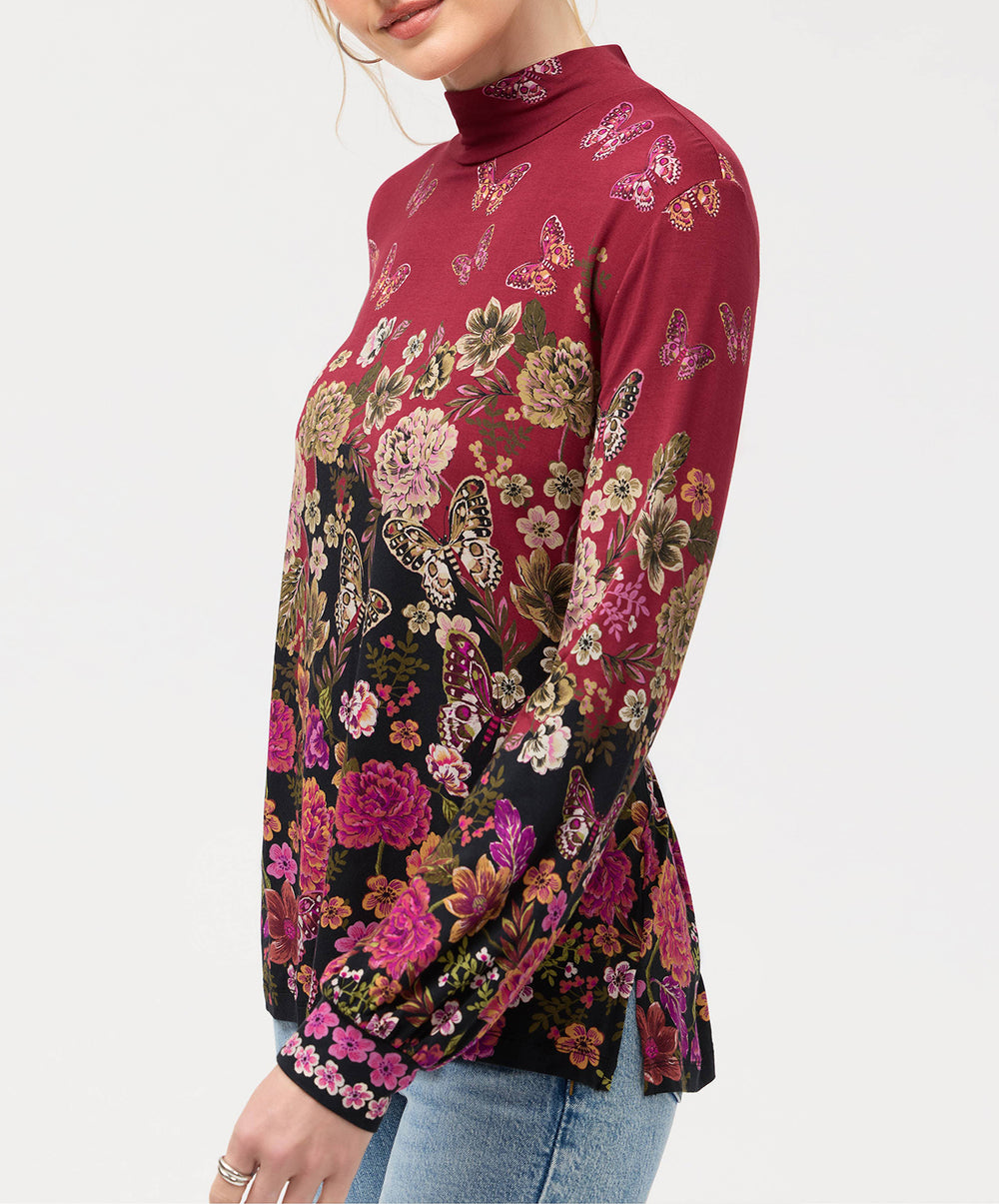 The Janie Favorite Puff Sleeve Mock Neck