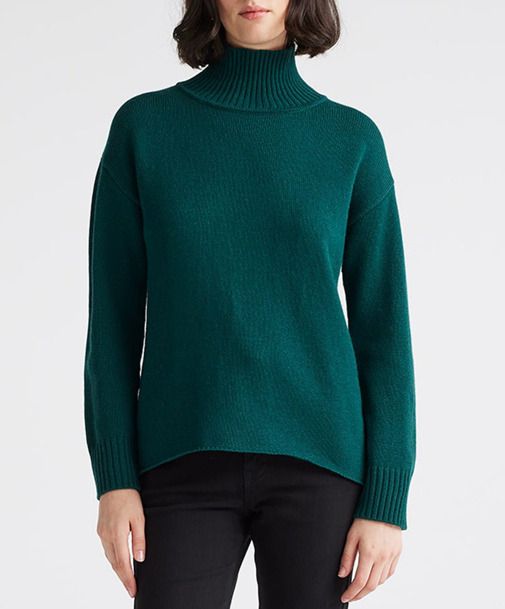 Cropped Funnel Neck Sweater