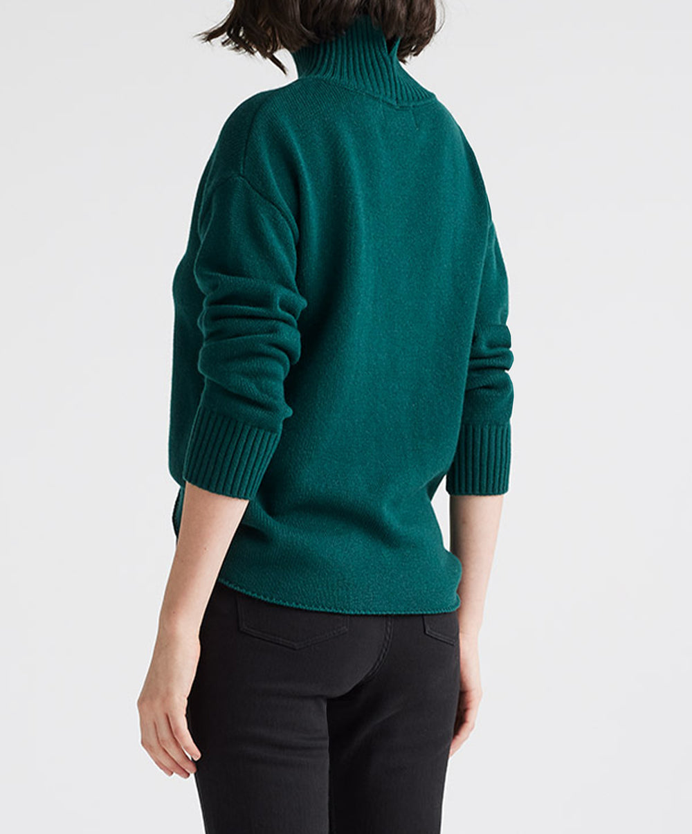Cropped Funnel Neck Sweater