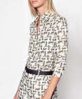 White/Olive/Tan Print