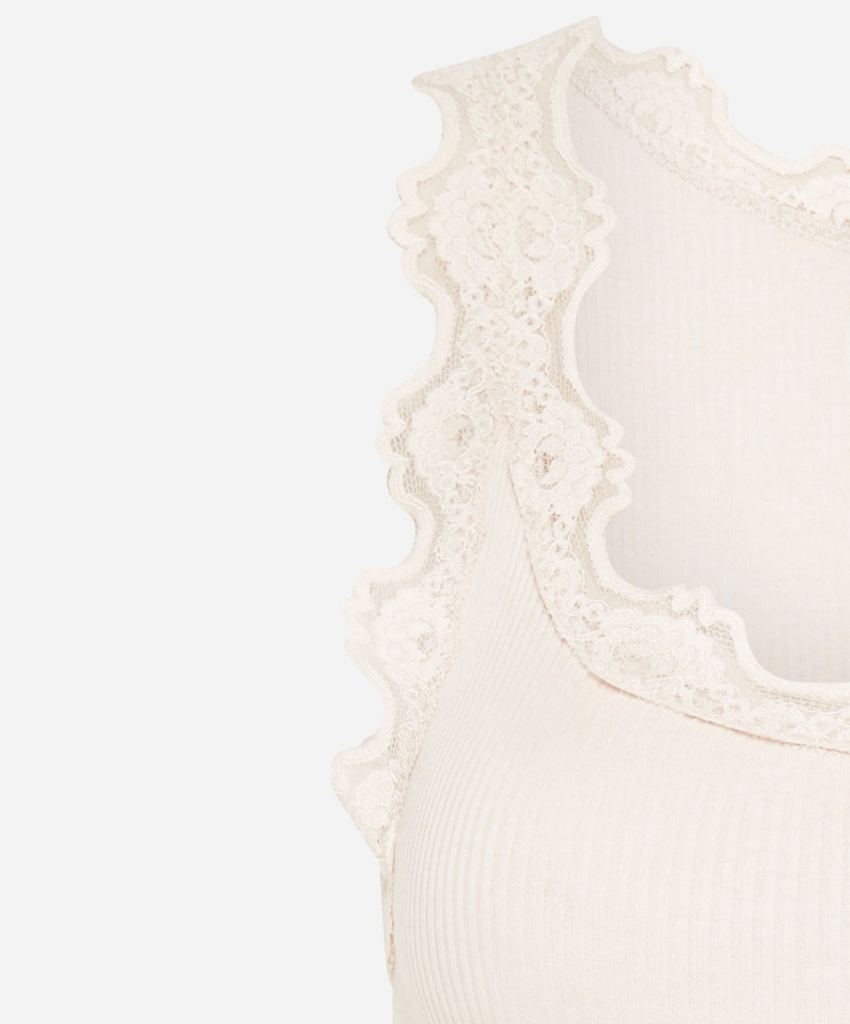 Babette Silk Sleeveless U-Neck Lace Top
